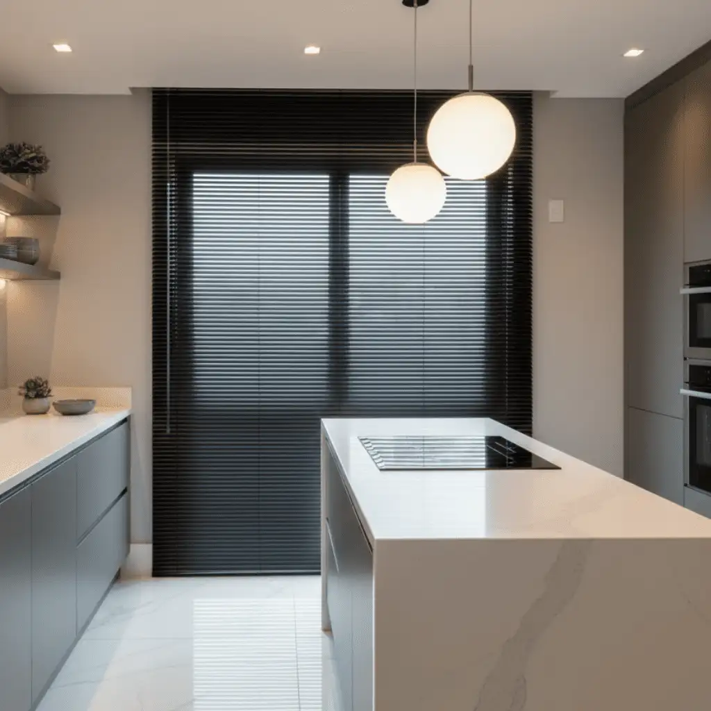 Persiana Preta Horizontal Em Alumínio 25MM - (M²)