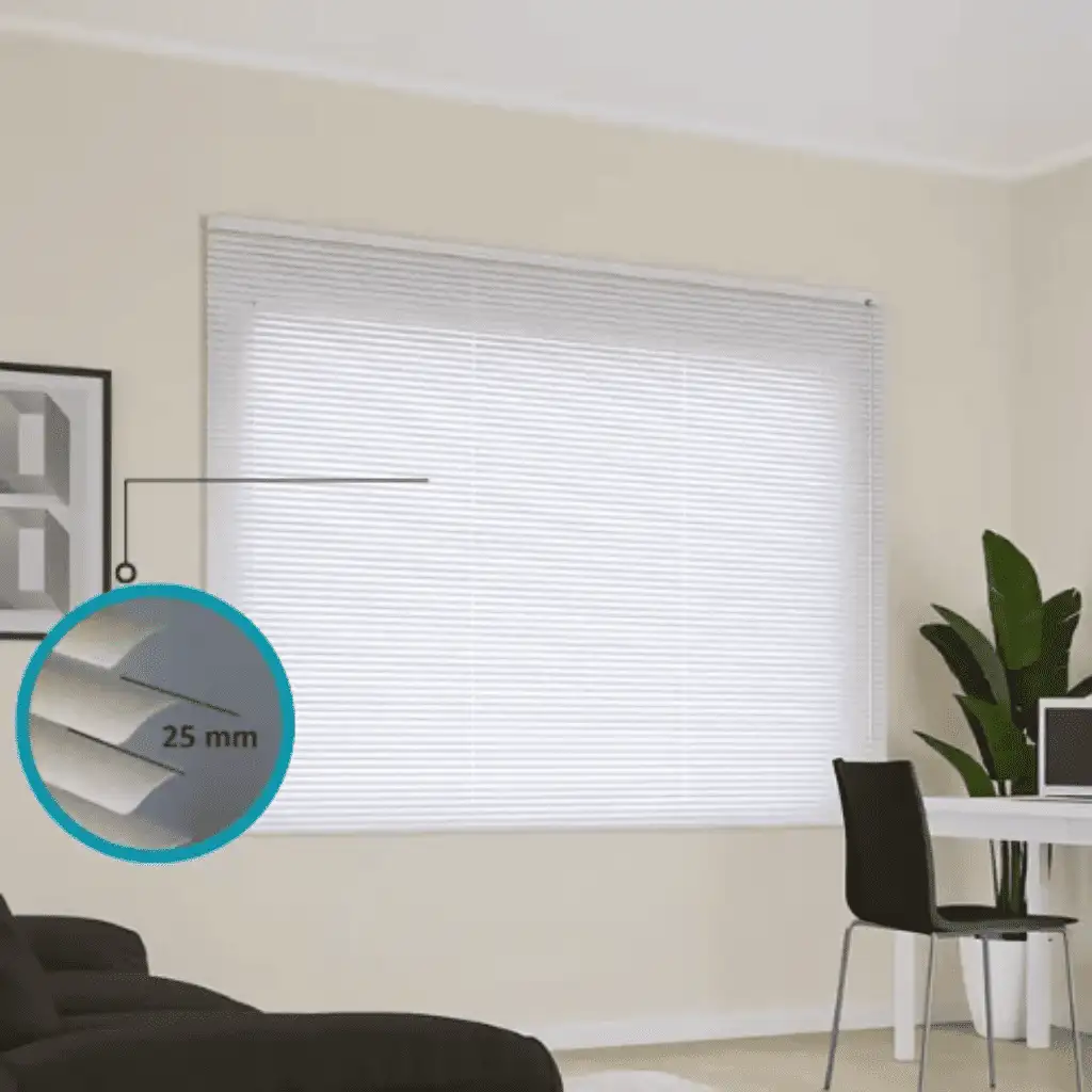 Persiana Branca Horizontal Em Alumínio 25MM - (M²)