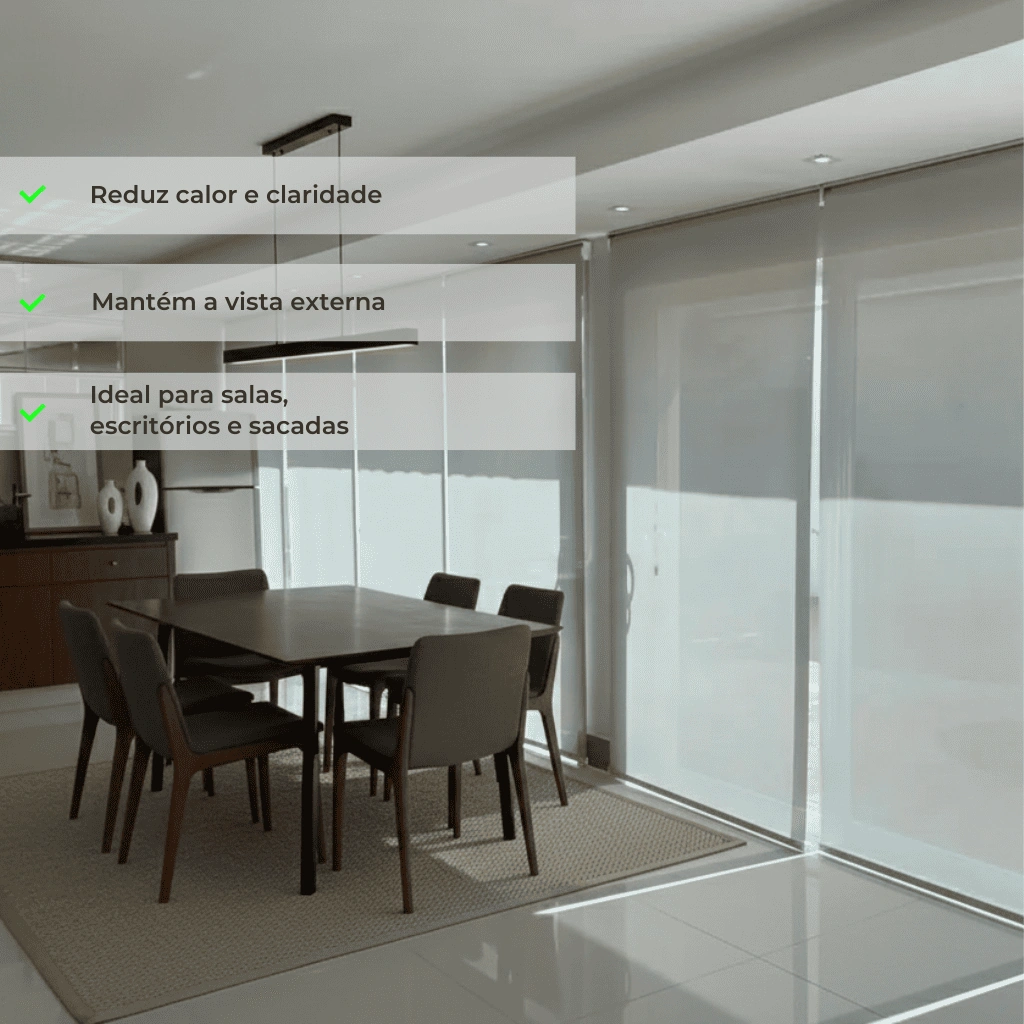 Rolo Tela Solar 3% - Cinza (M²)