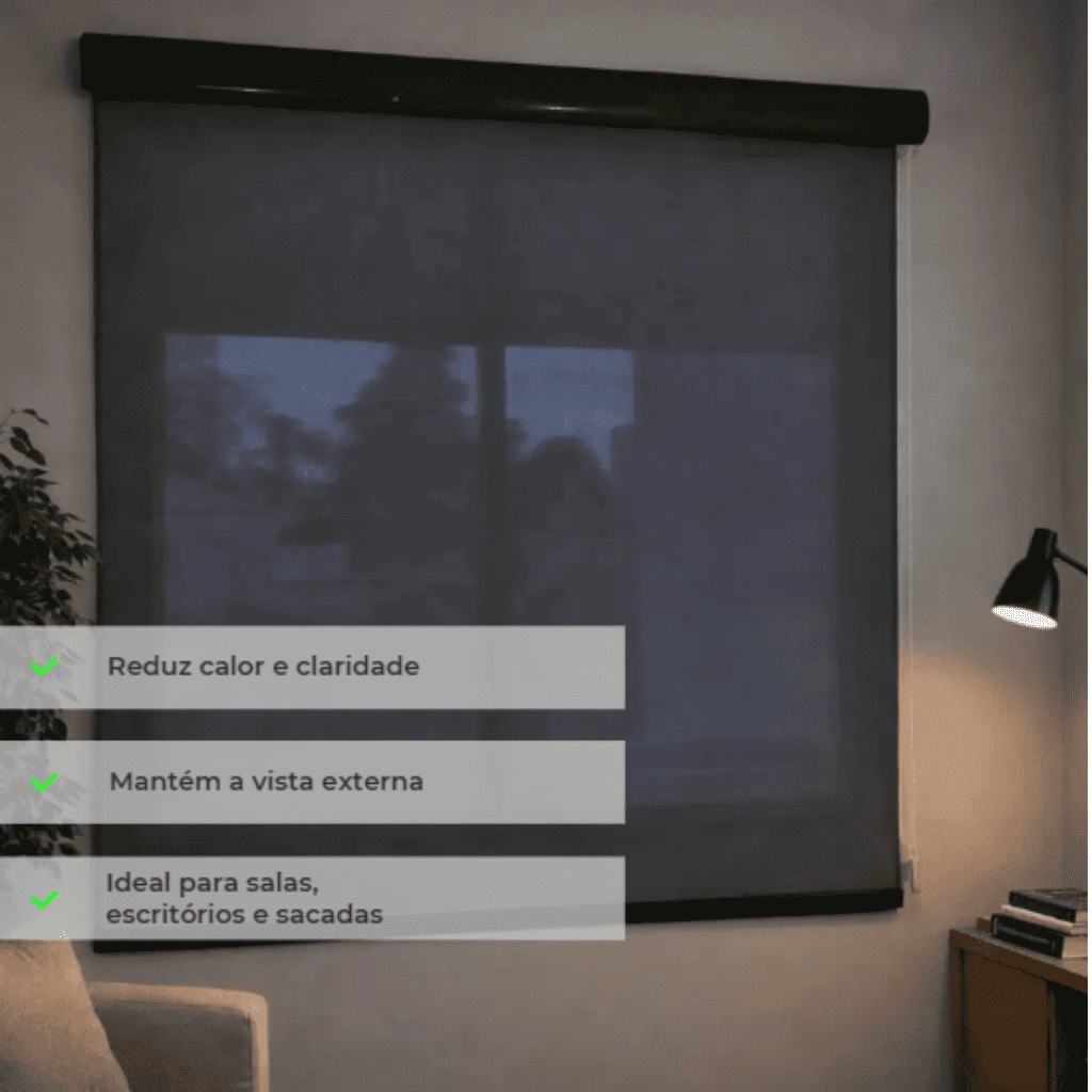 Rolo Tela Solar 3% - Preta (M²)