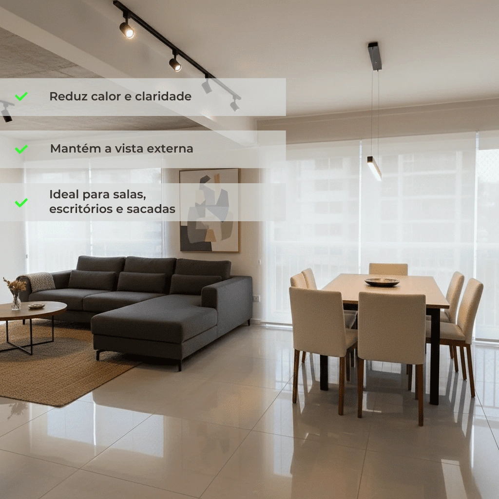 Rolo Tela Solar 3% - Branco (M²)