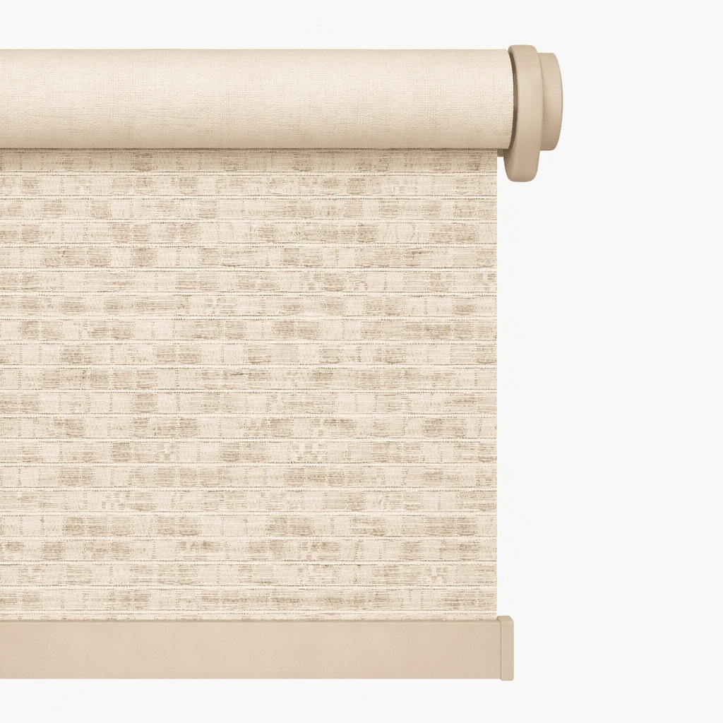 Rolo Blackout Texturizada - Bege Palha Claro (Quadriculado) (M²)