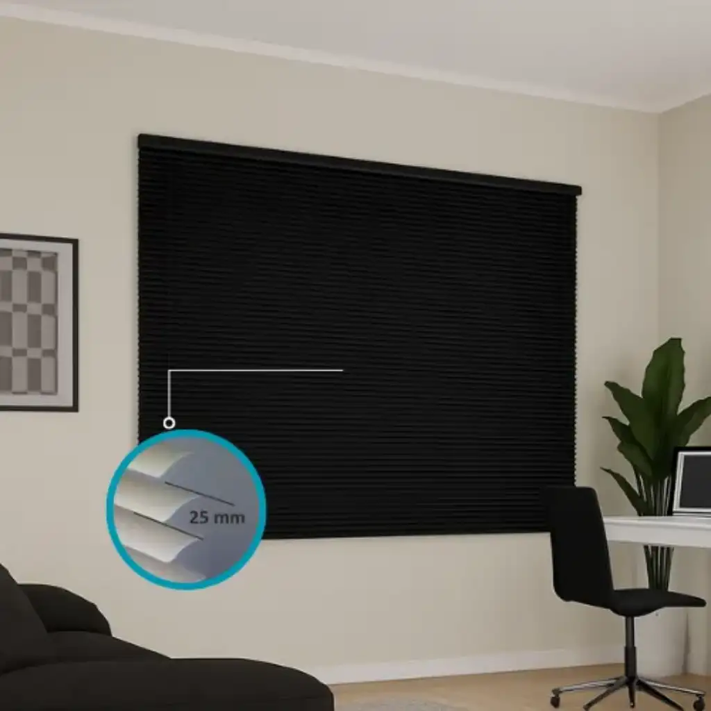 Persiana Preta Horizontal Em Alumínio 25MM - (M²)